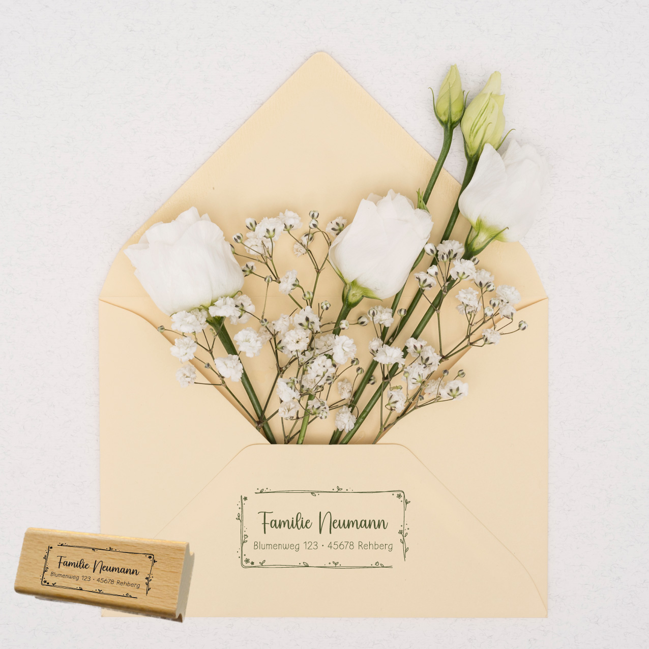 Personalisierbarer Adressstempel „Neumann“ | 58 x 22 mm