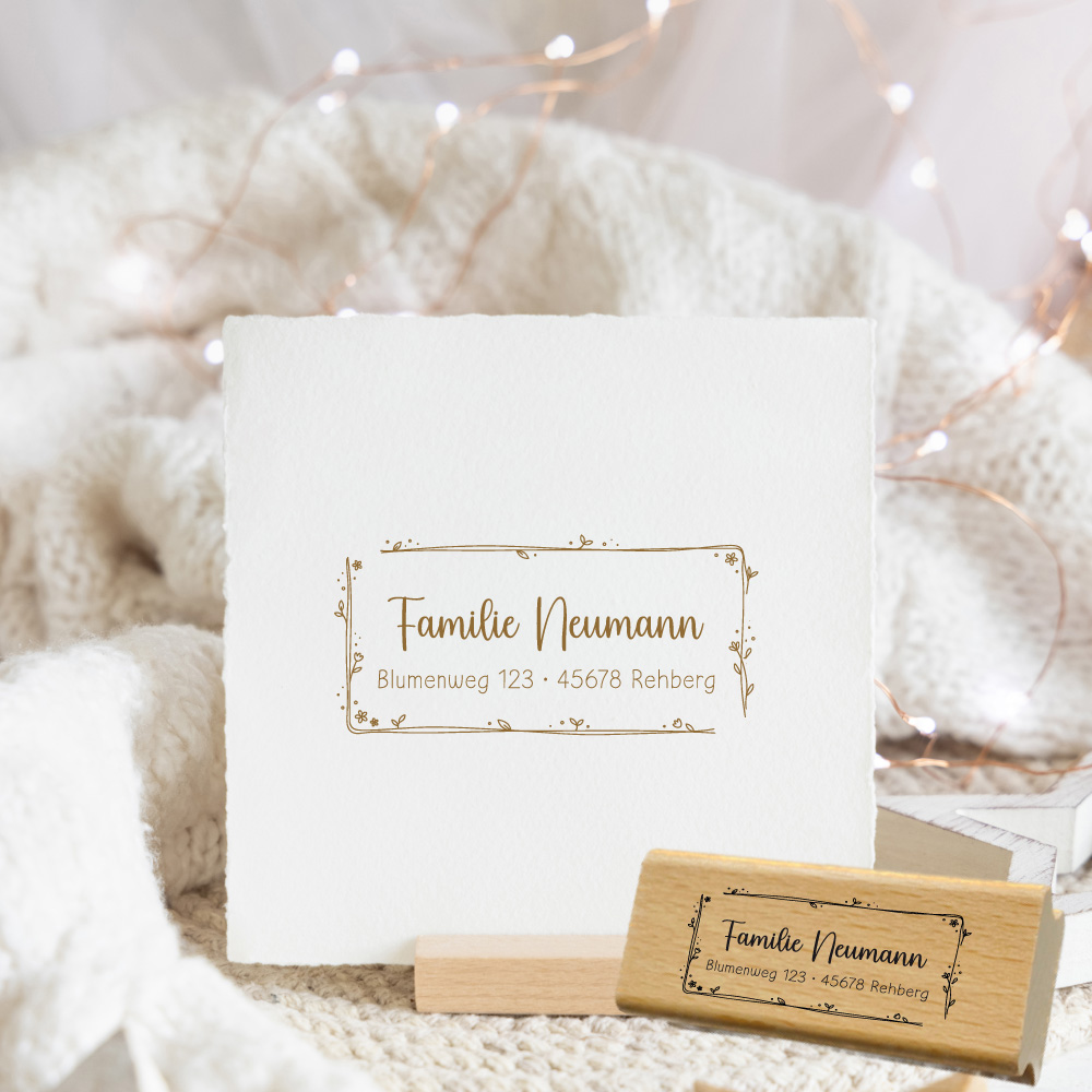 Personalisierbarer Adressstempel „Neumann“ | 58 x 22 mm