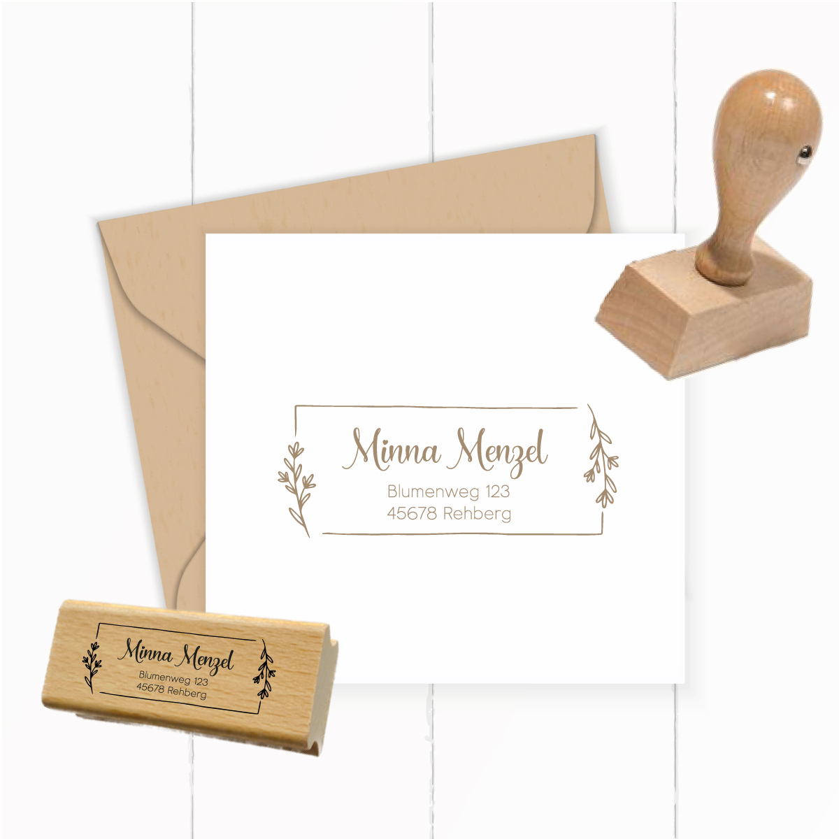 Personalisierbarer Adressstempel „Menzel“ | 58 x 22 mm