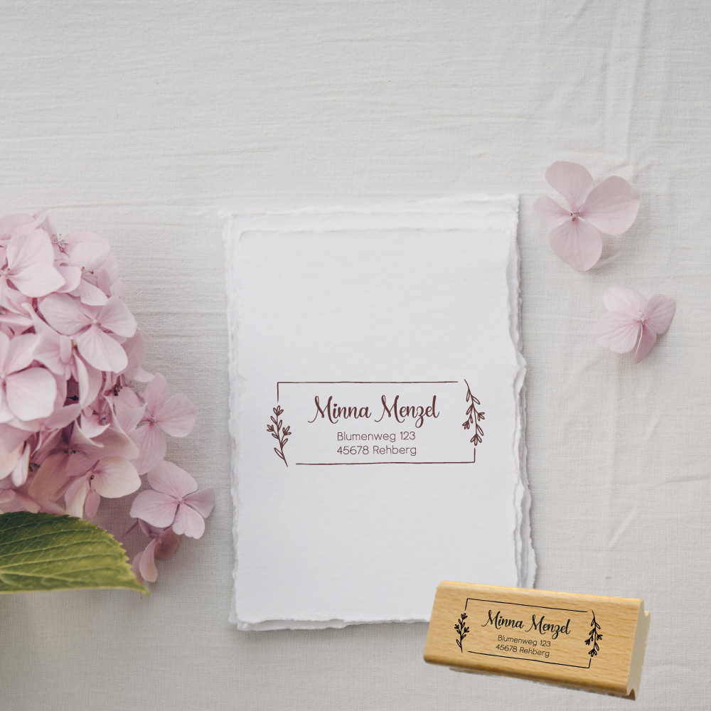 Personalisierbarer Adressstempel „Menzel“ | 58 x 22 mm