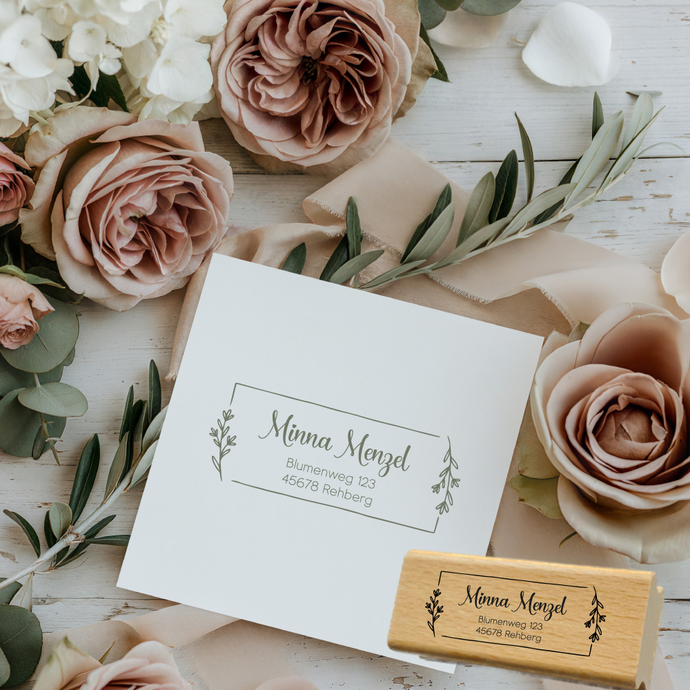 Personalisierbarer Adressstempel „Menzel“ | 58 x 22 mm