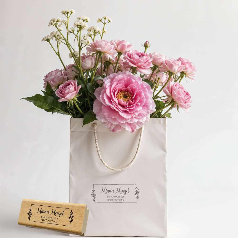 Personalisierbarer Adressstempel „Menzel“ | 58 x 22 mm