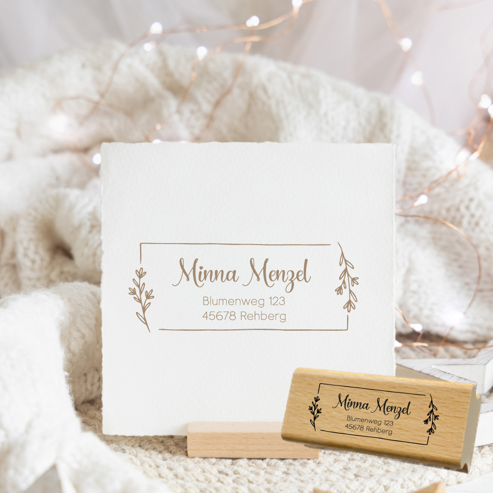 Personalisierbarer Adressstempel „Menzel“ | 58 x 22 mm