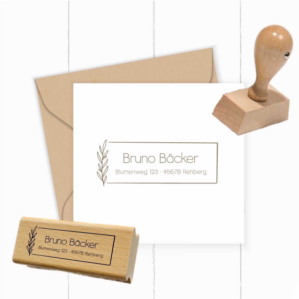 Personalisierbarer Adressstempel „Bäcker“ | 58 x 22 mm - ST0631