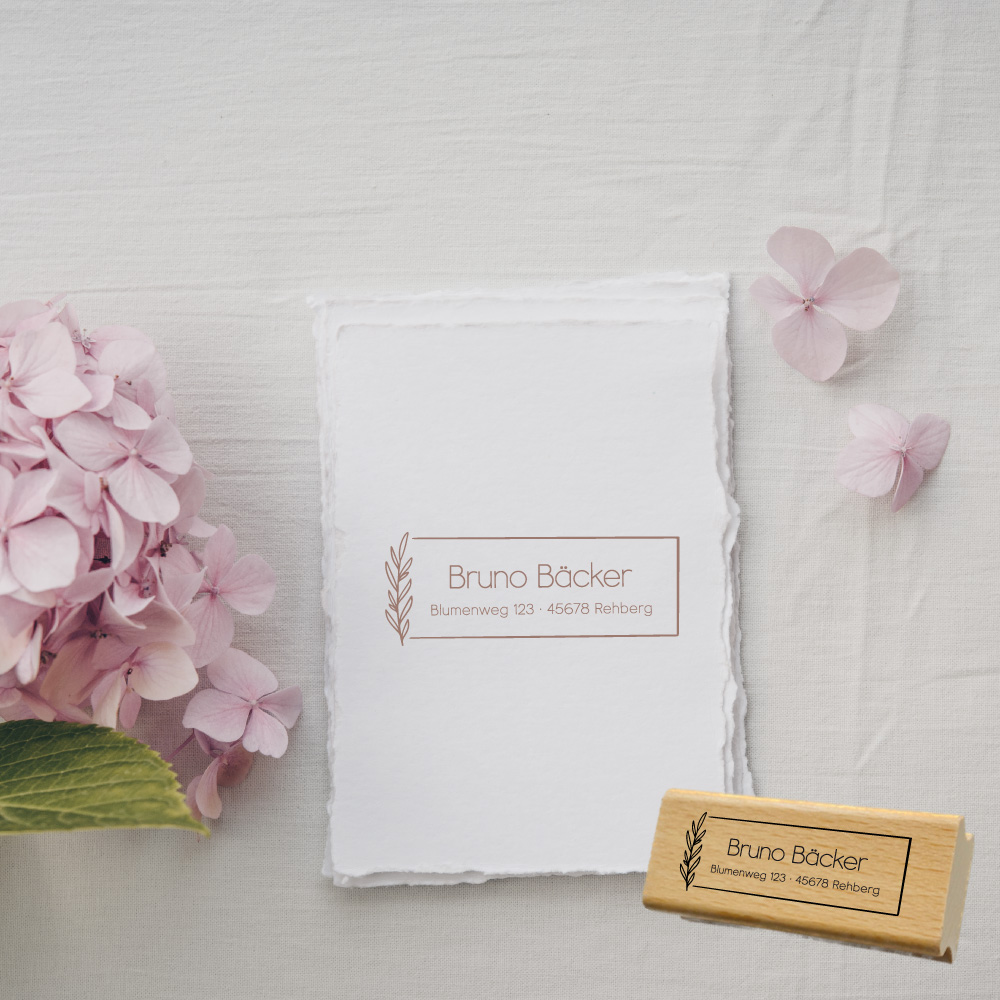 Personalisierbarer Adressstempel „Bäcker“ | 58 x 22 mm