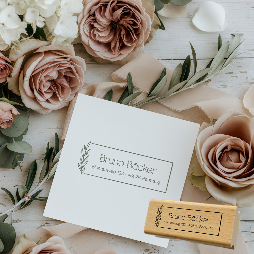 Personalisierbarer Adressstempel „Bäcker“ | 58 x 22 mm