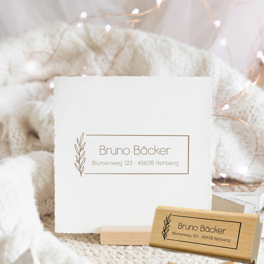 Personalisierbarer Adressstempel „Bäcker“ | 58 x 22 mm