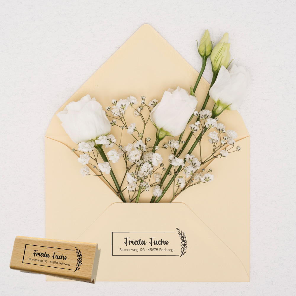 Personalisierbarer Adressstempel „Fuchs“ | 58 x 22 mm