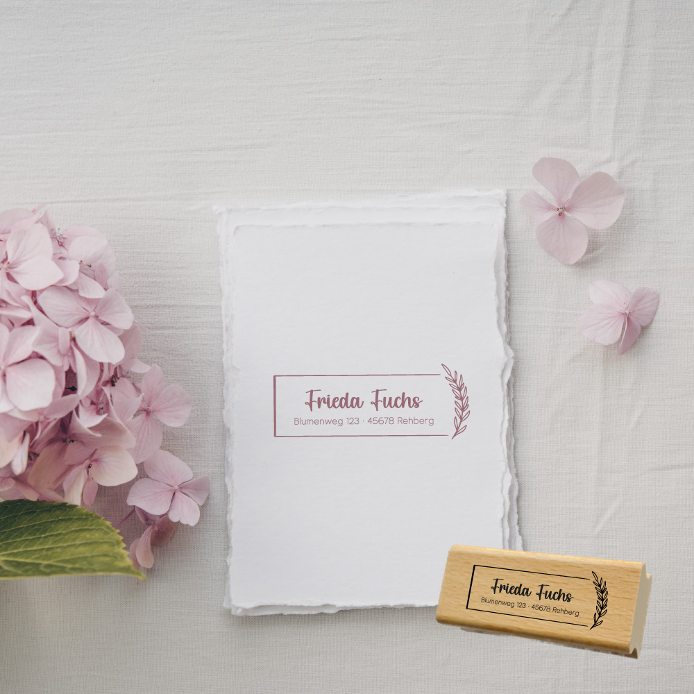 Personalisierbarer Adressstempel „Fuchs“ | 58 x 22 mm