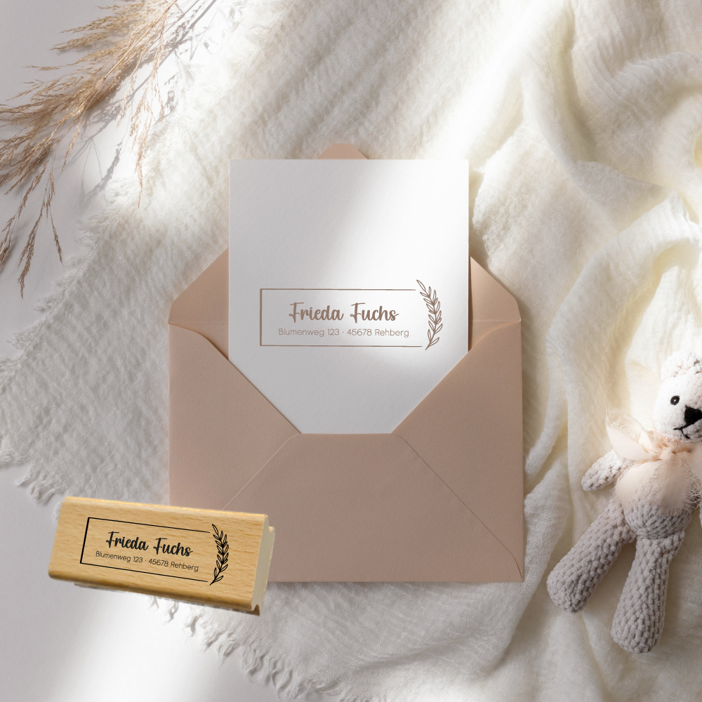 Personalisierbarer Adressstempel „Fuchs“ | 58 x 22 mm