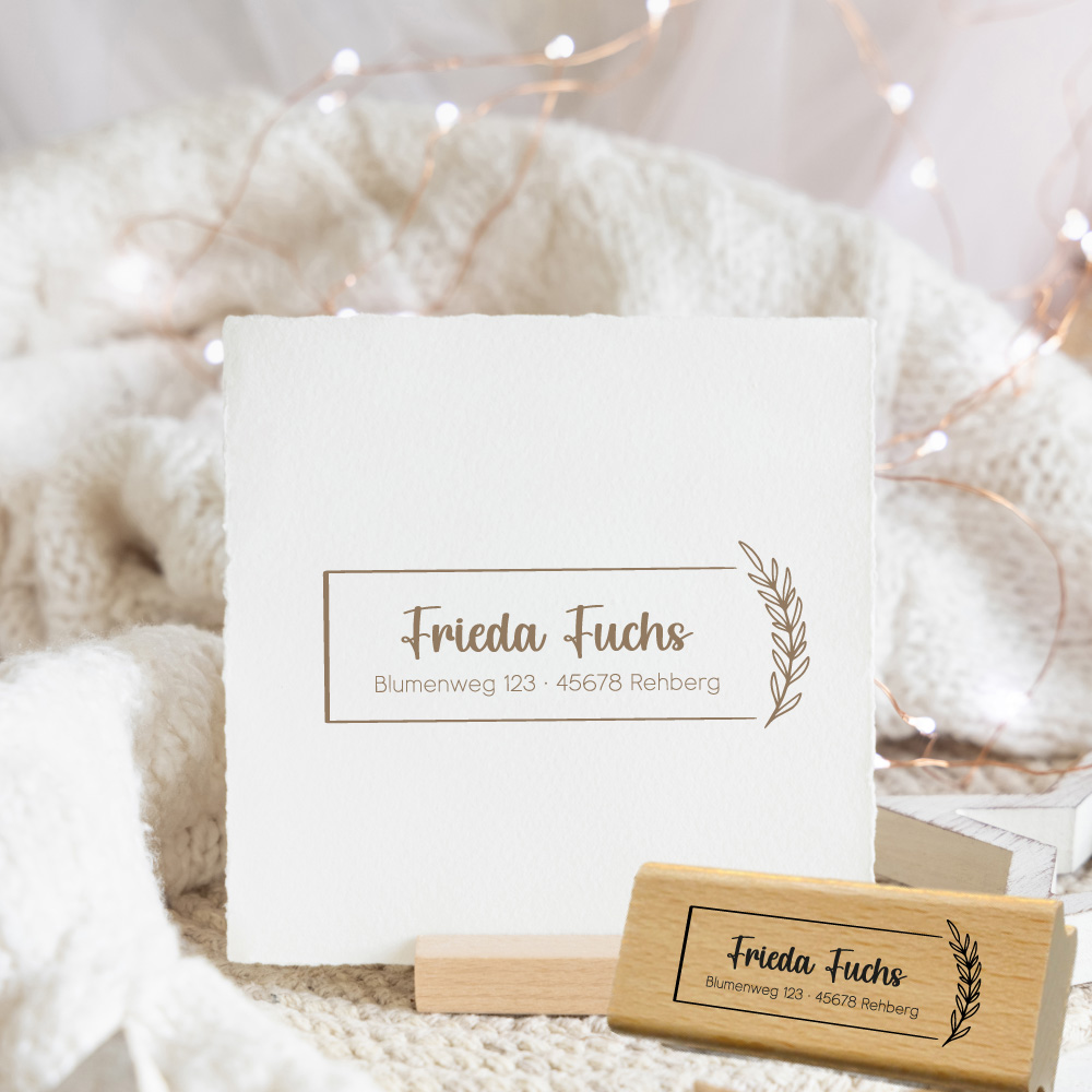 Personalisierbarer Adressstempel „Fuchs“ | 58 x 22 mm