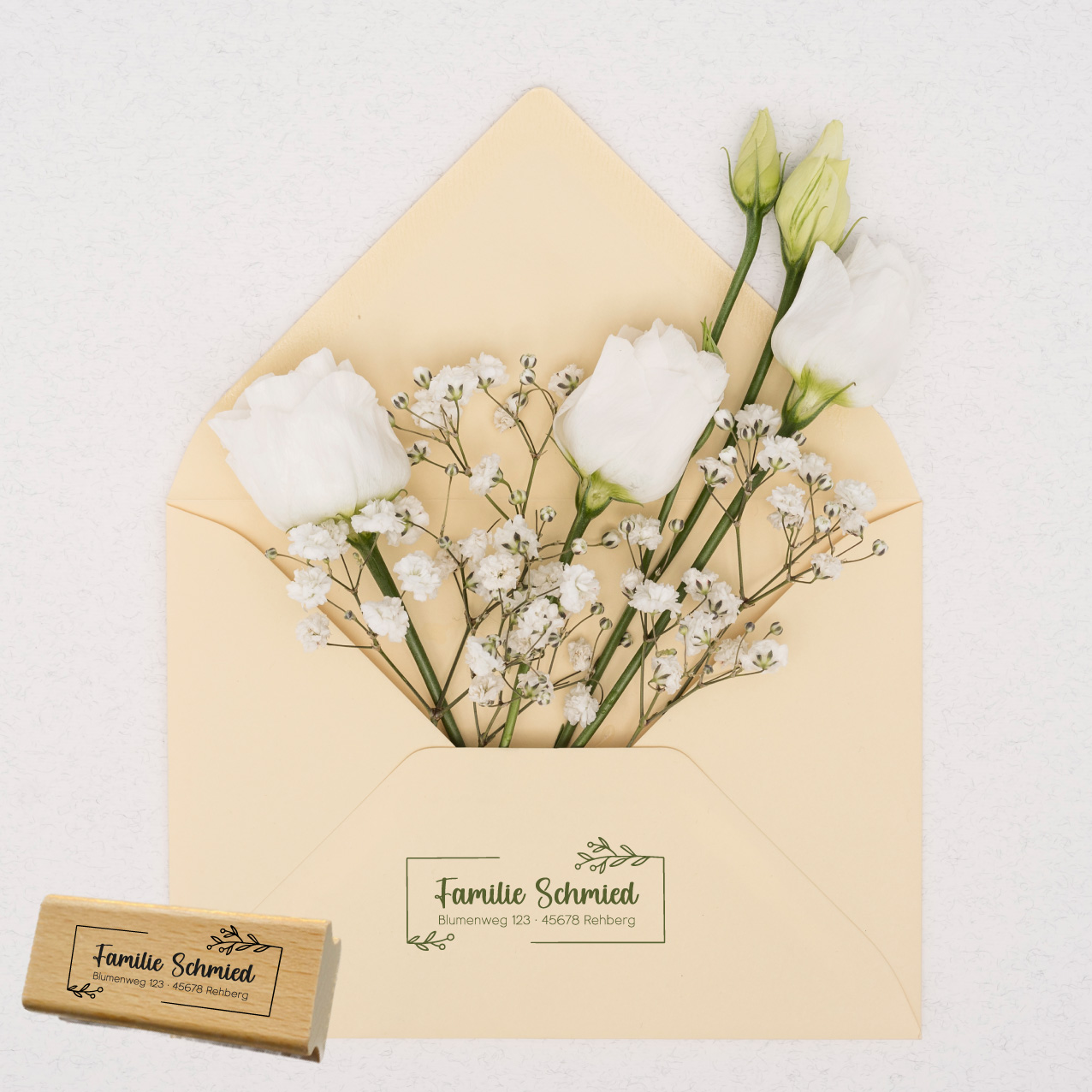 Personalisierbarer Adressstempel „Schmied“ | 58 x 22 mm