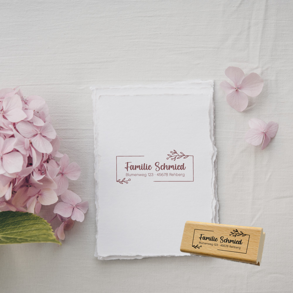 Personalisierbarer Adressstempel „Schmied“ | 58 x 22 mm
