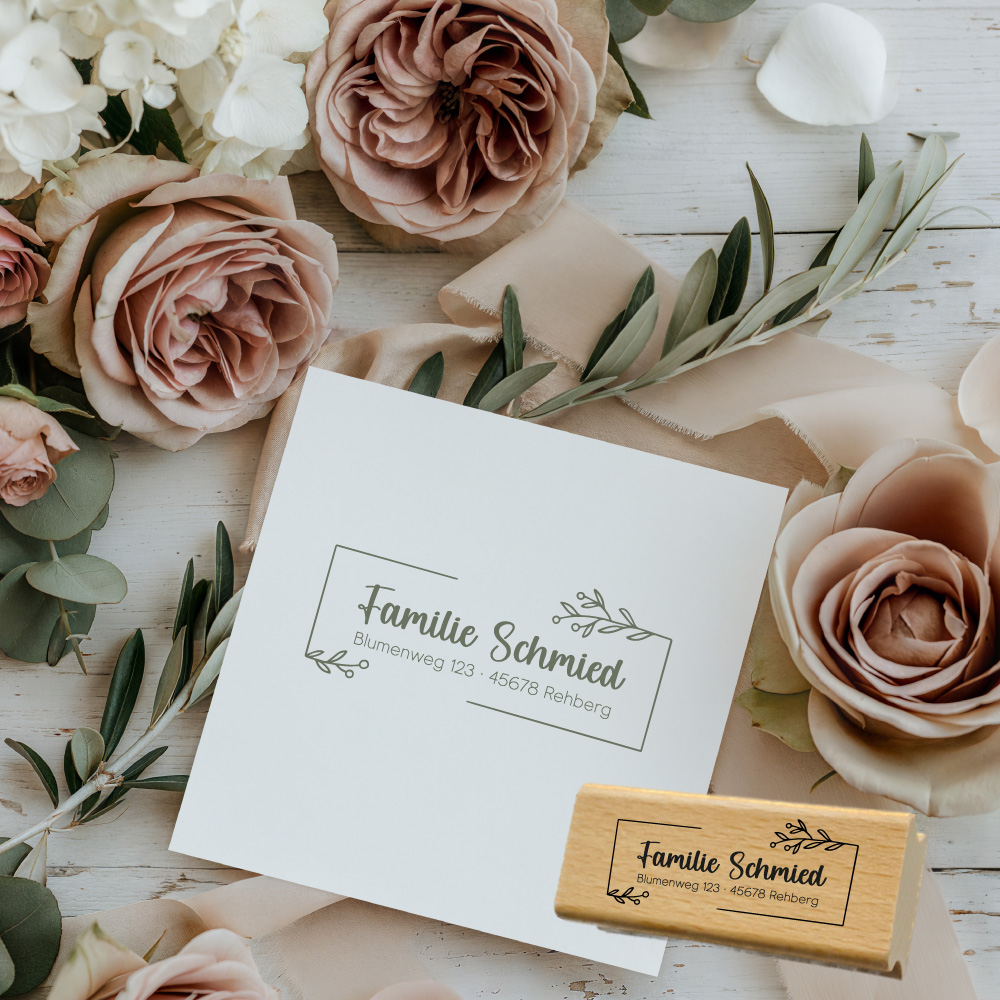 Personalisierbarer Adressstempel „Schmied“ | 58 x 22 mm