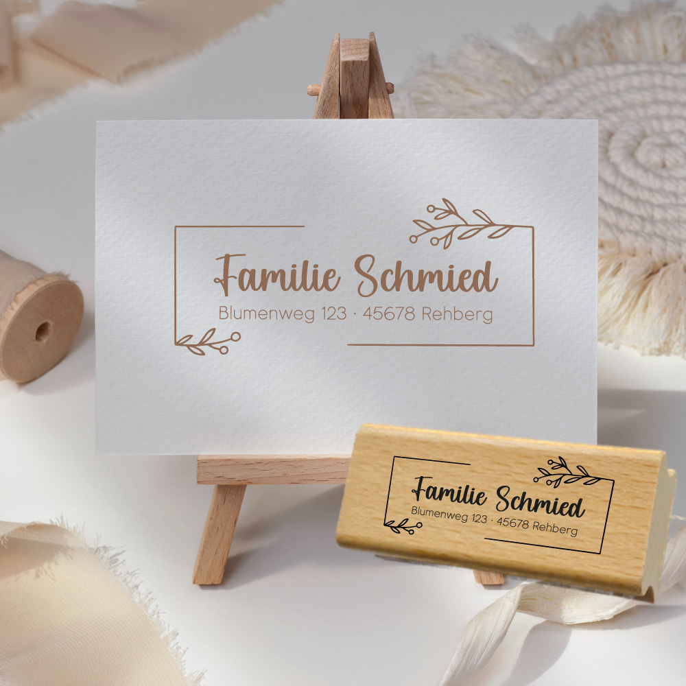 Personalisierbarer Adressstempel „Schmied“ | 58 x 22 mm