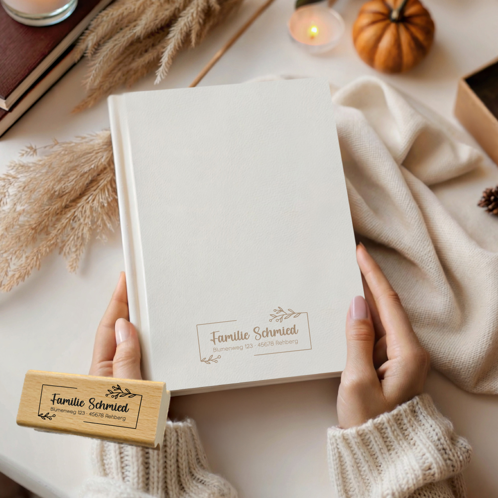 Personalisierbarer Adressstempel „Schmied“ | 58 x 22 mm