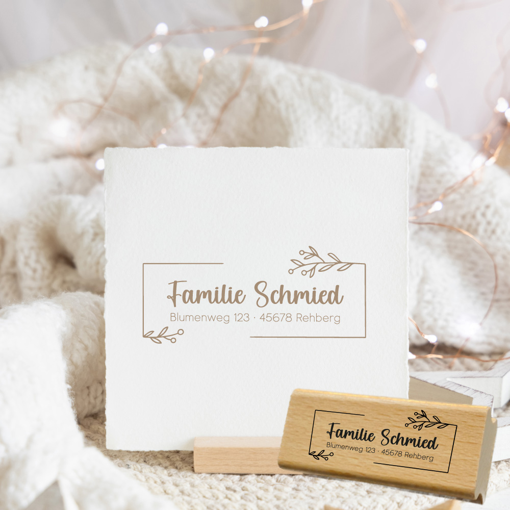 Personalisierbarer Adressstempel „Schmied“ | 58 x 22 mm