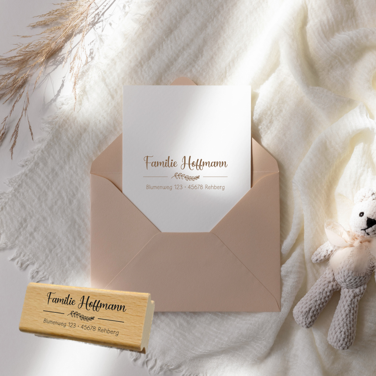 Personalisierbarer Adressstempel „Hoffmann“ | 58 x 22 mm