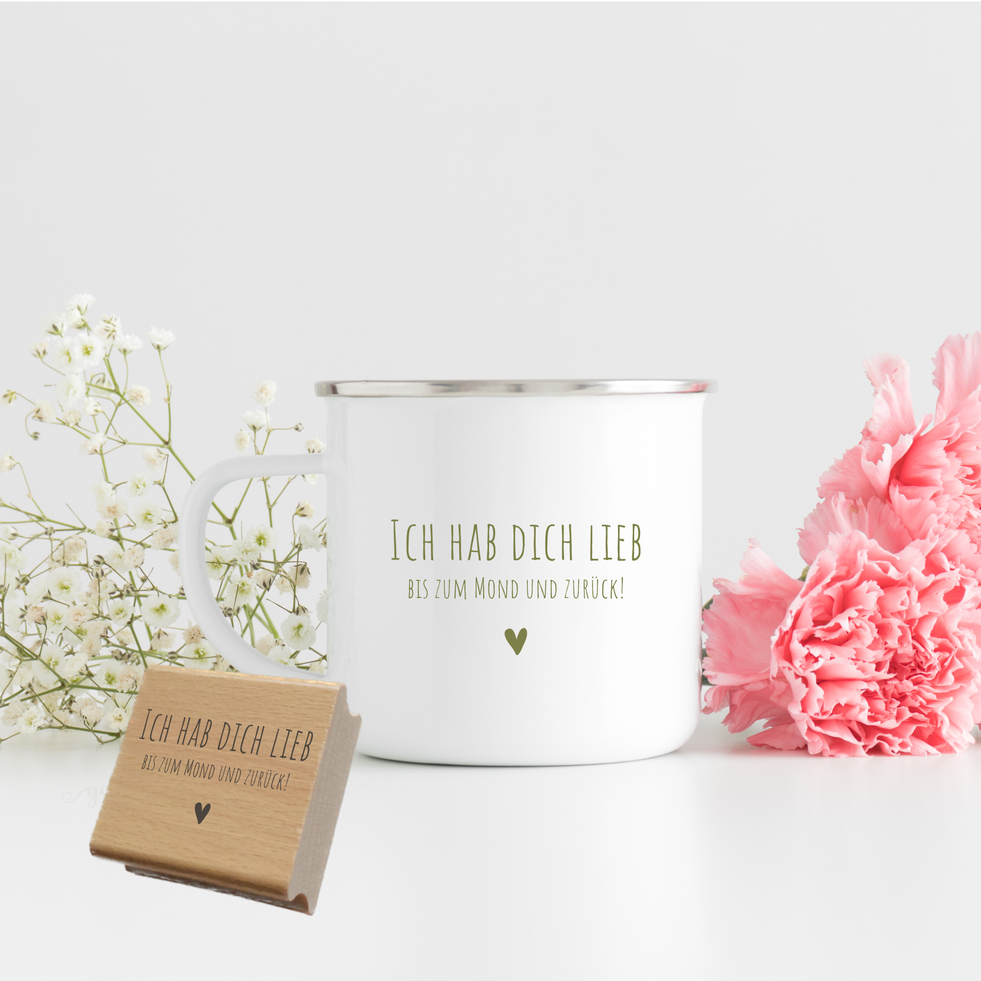 Stempel "Ich hab dich lieb, bis zum Mond und zurück"