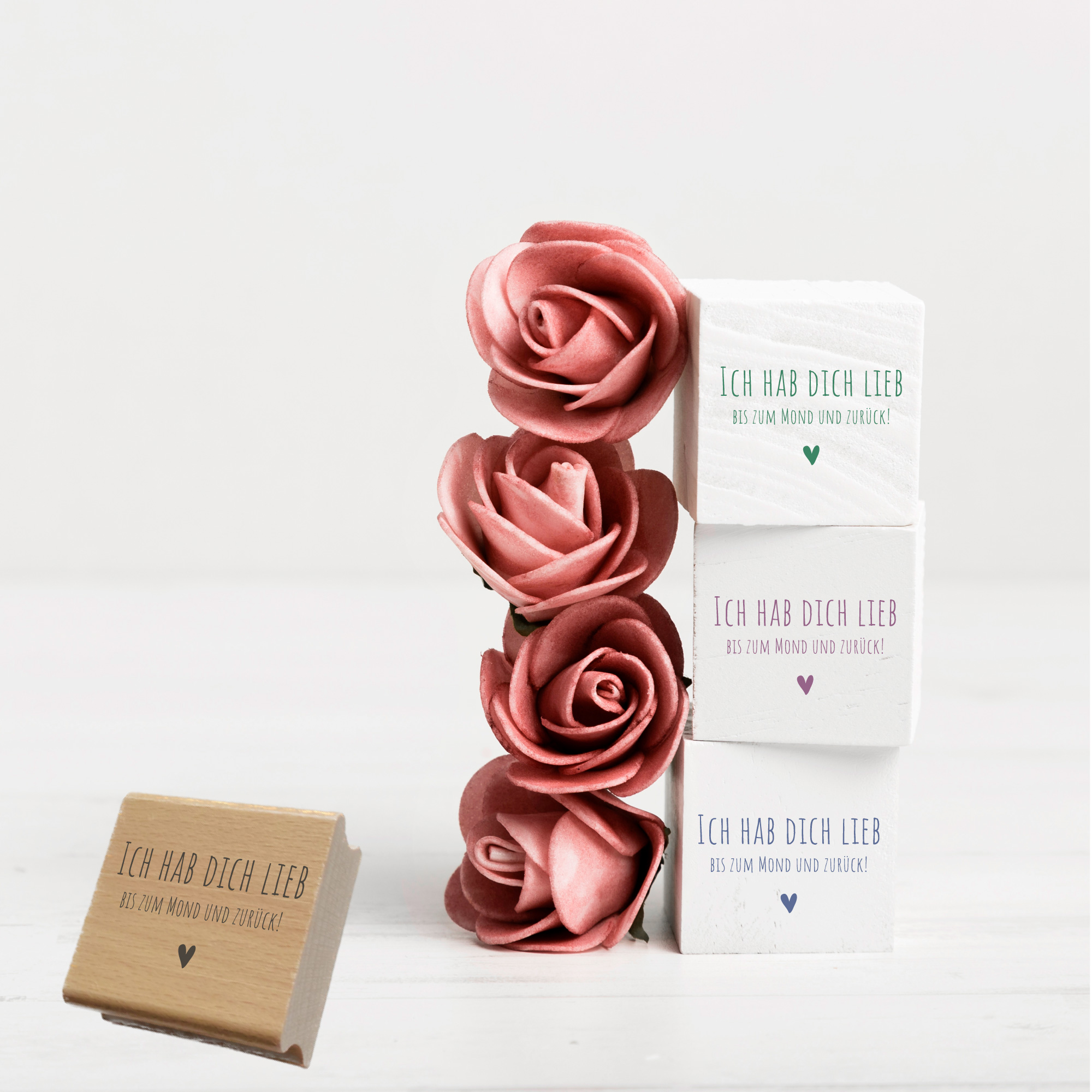 Stempel "Ich hab dich lieb, bis zum Mond und zurück"