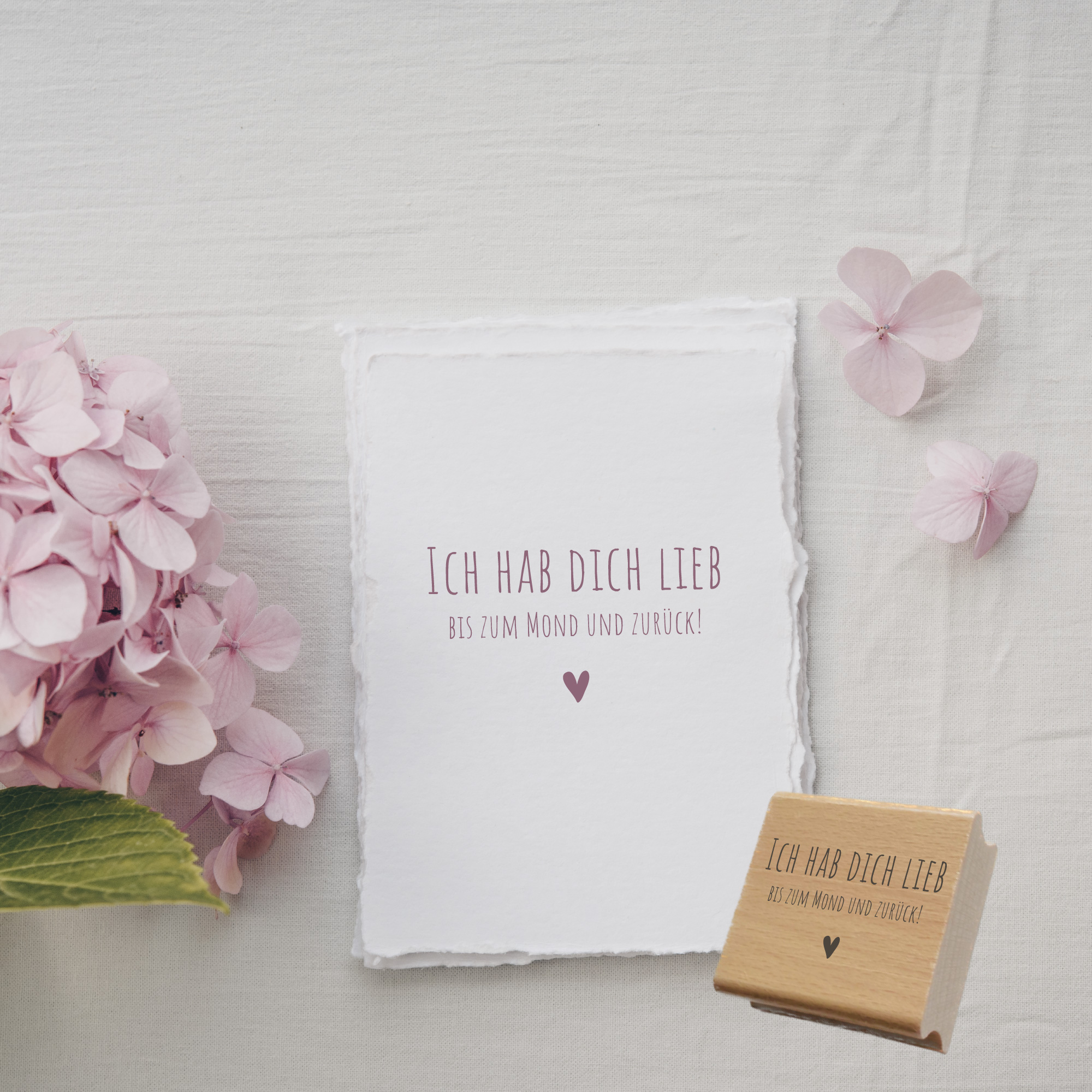 Stempel "Ich hab dich lieb, bis zum Mond und zurück"