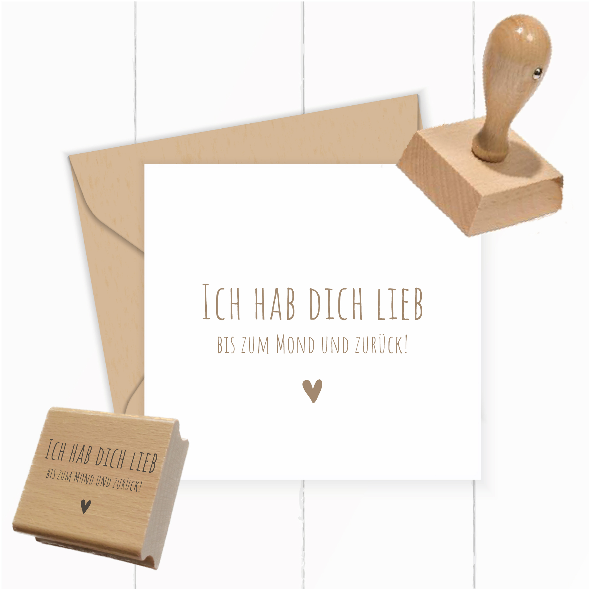 Stempel "Ich hab dich lieb, bis zum Mond und zurück"