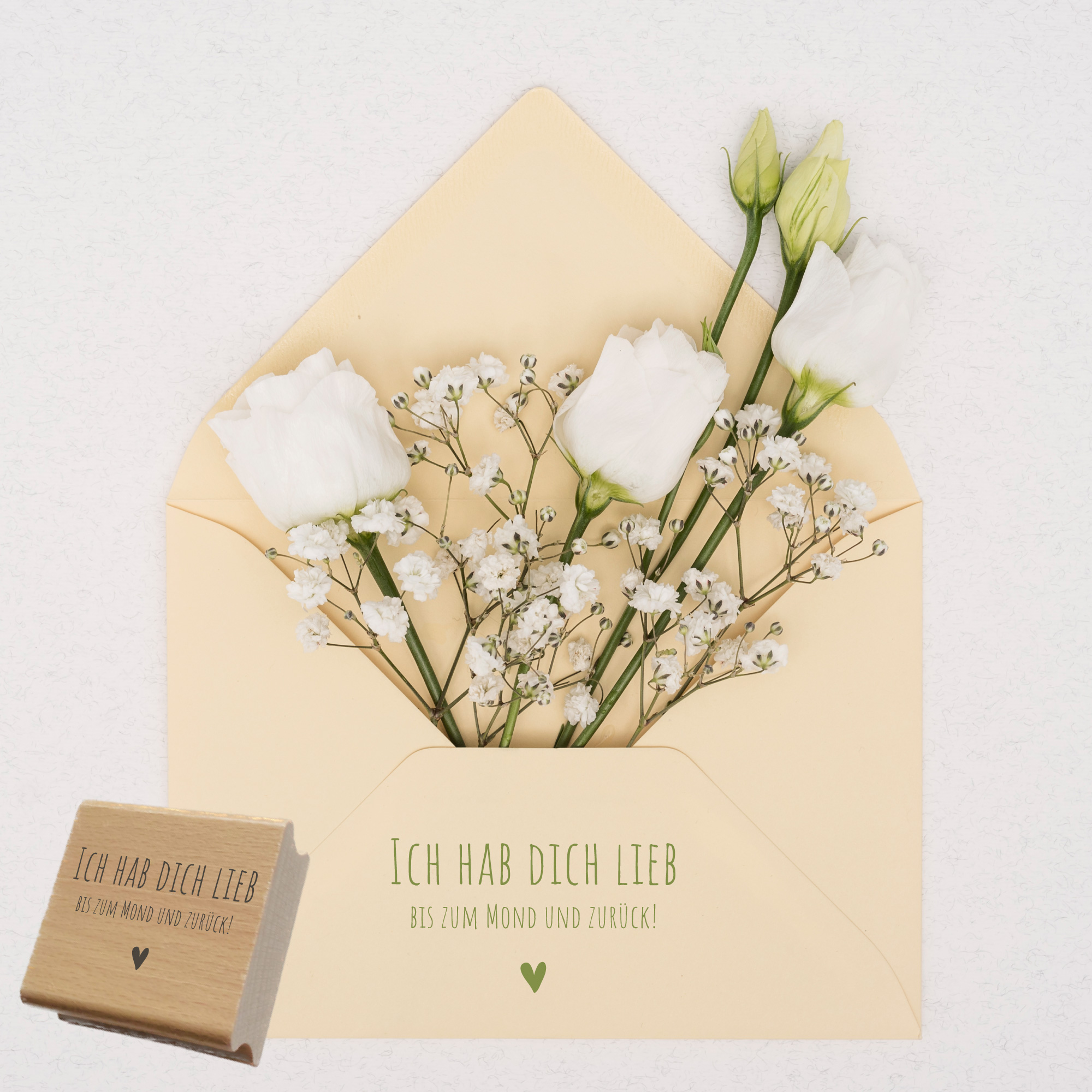 Stempel "Ich hab dich lieb, bis zum Mond und zurück"