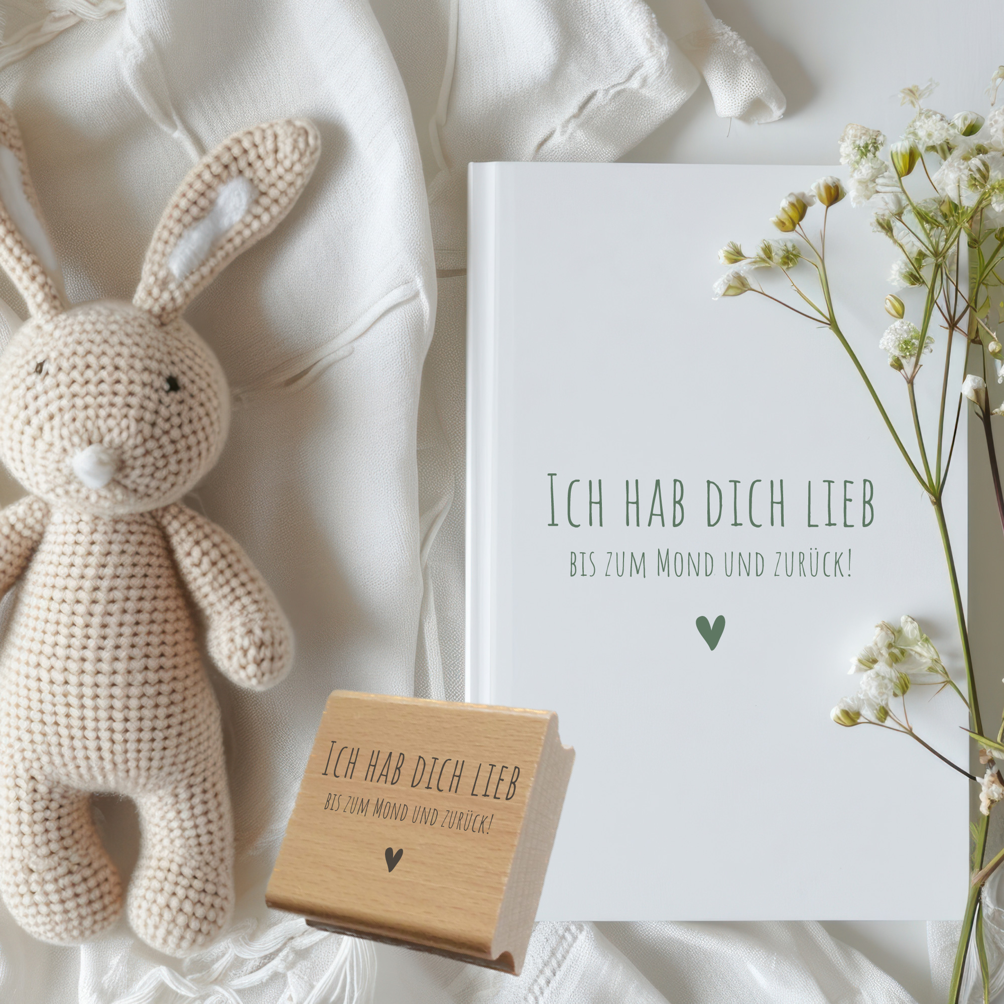 Stempel "Ich hab dich lieb, bis zum Mond und zurück"