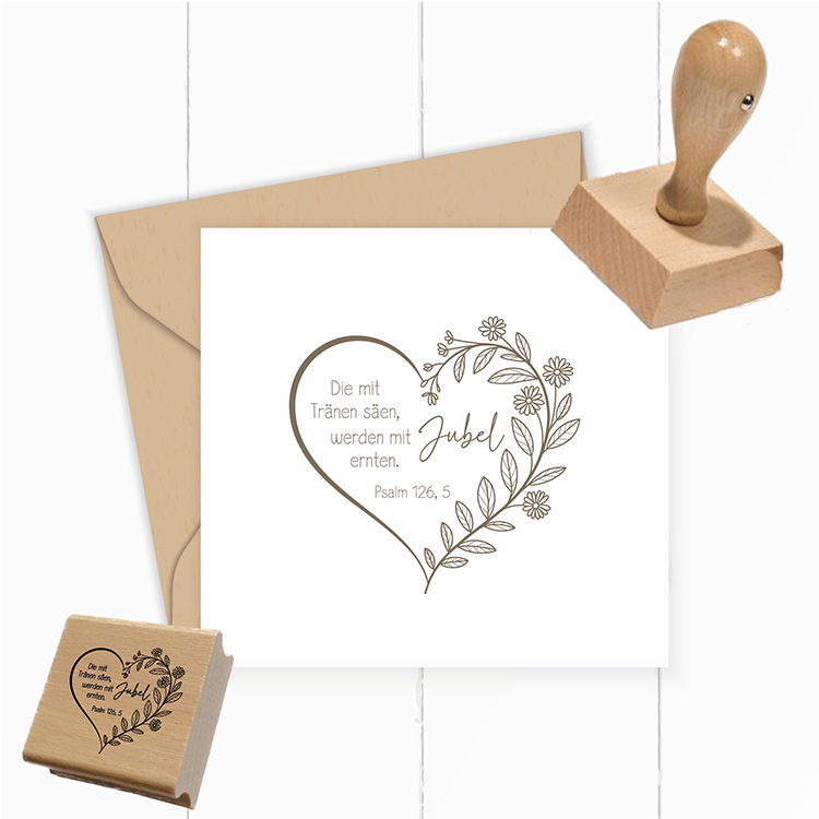 Bibelvers-Stempel Psalm 126,5 "Die mit Tränen säen, werden mit Jubel ernten." | für Karten, Basteln & Geschenkideen - ST0637