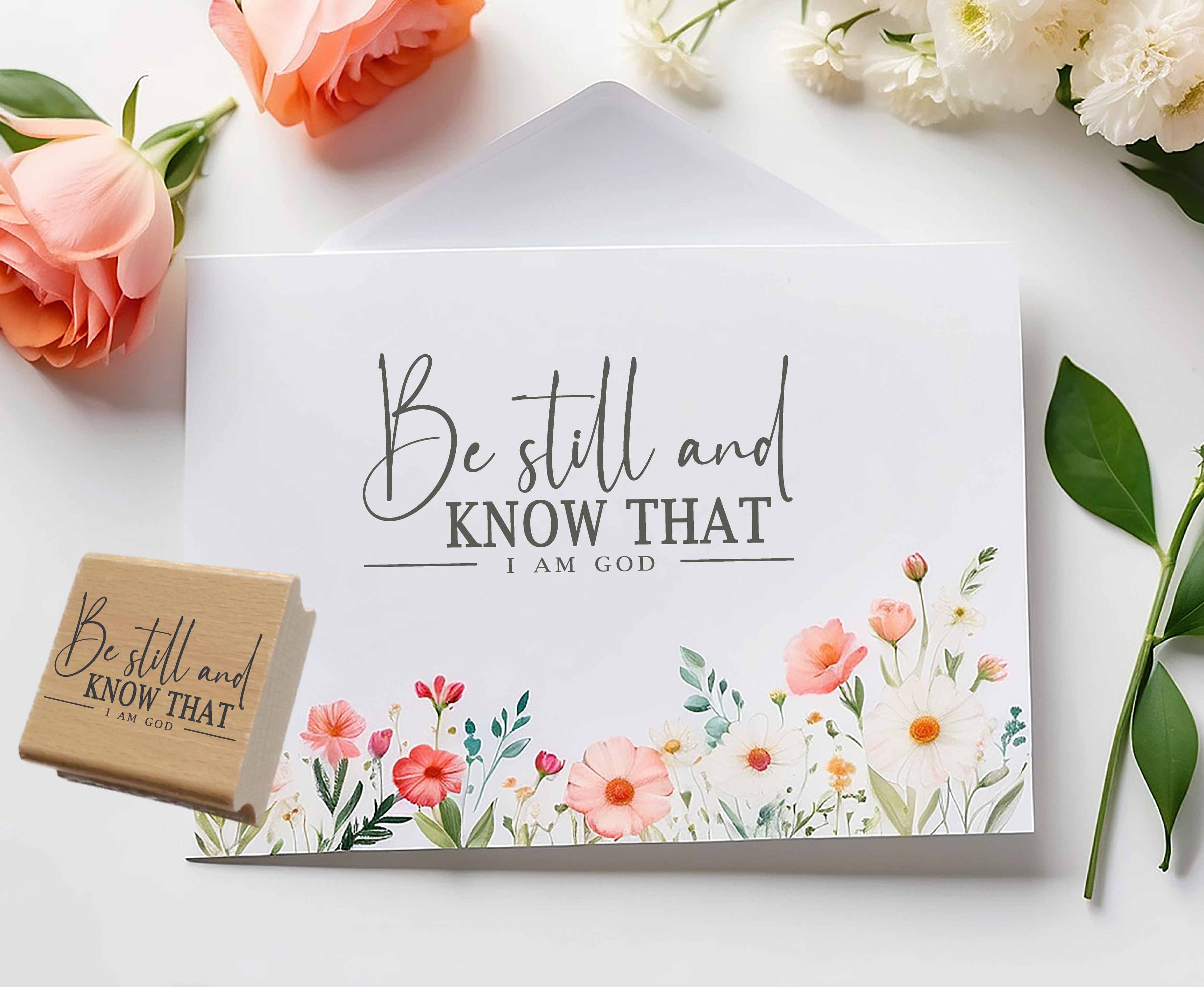 Segensstempel "Be still and know that I am God" Christlicher Stempel für Karten, Journaling & Geschenke