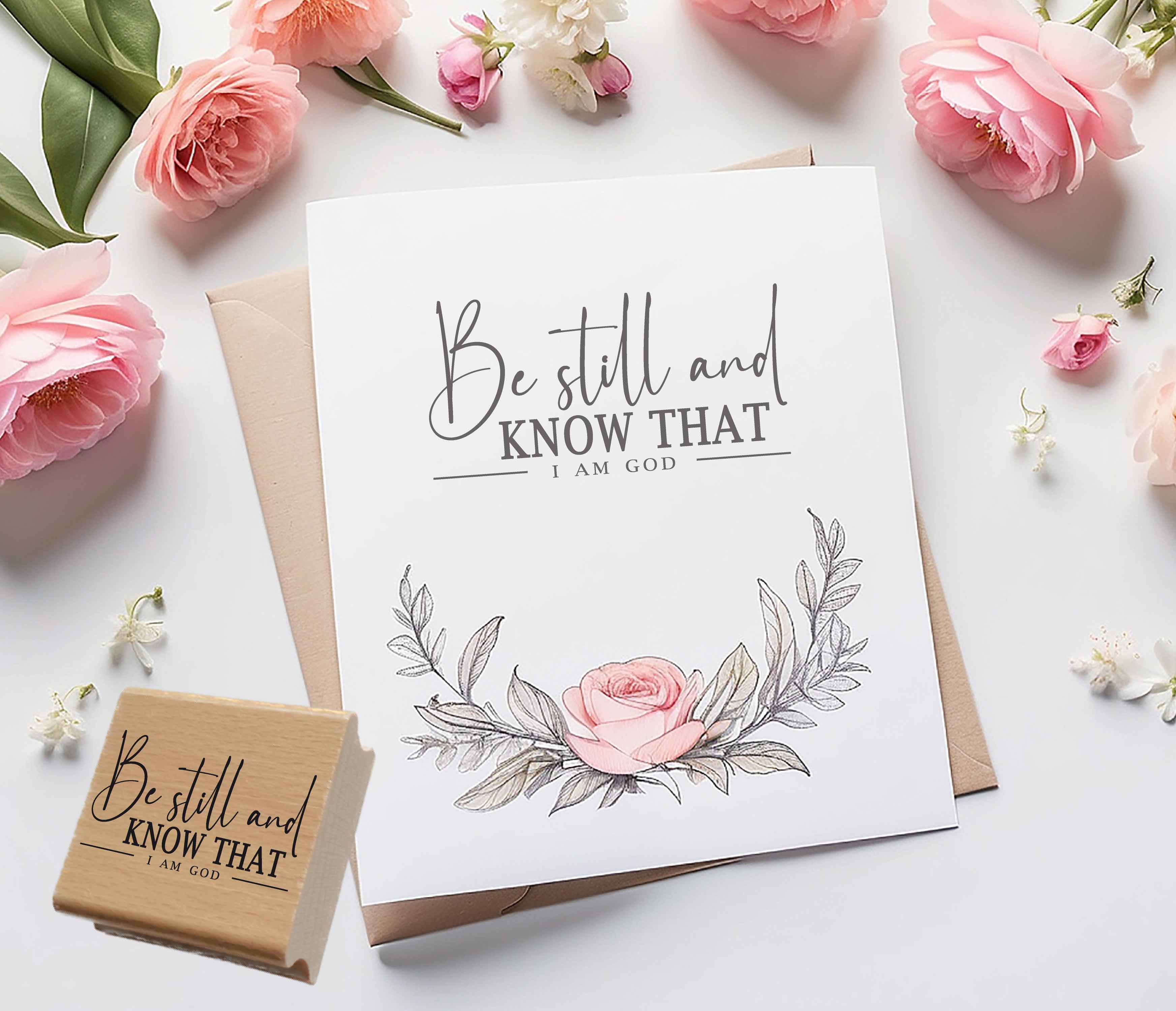 Segensstempel "Be still and know that I am God" Christlicher Stempel für Karten, Journaling & Geschenke