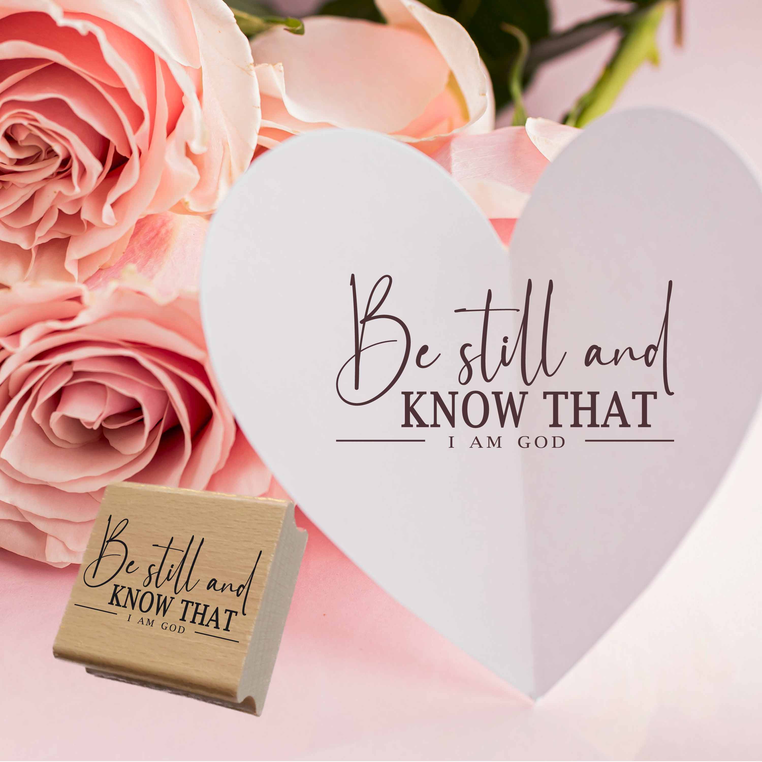 Segensstempel "Be still and know that I am God" Christlicher Stempel für Karten, Journaling & Geschenke