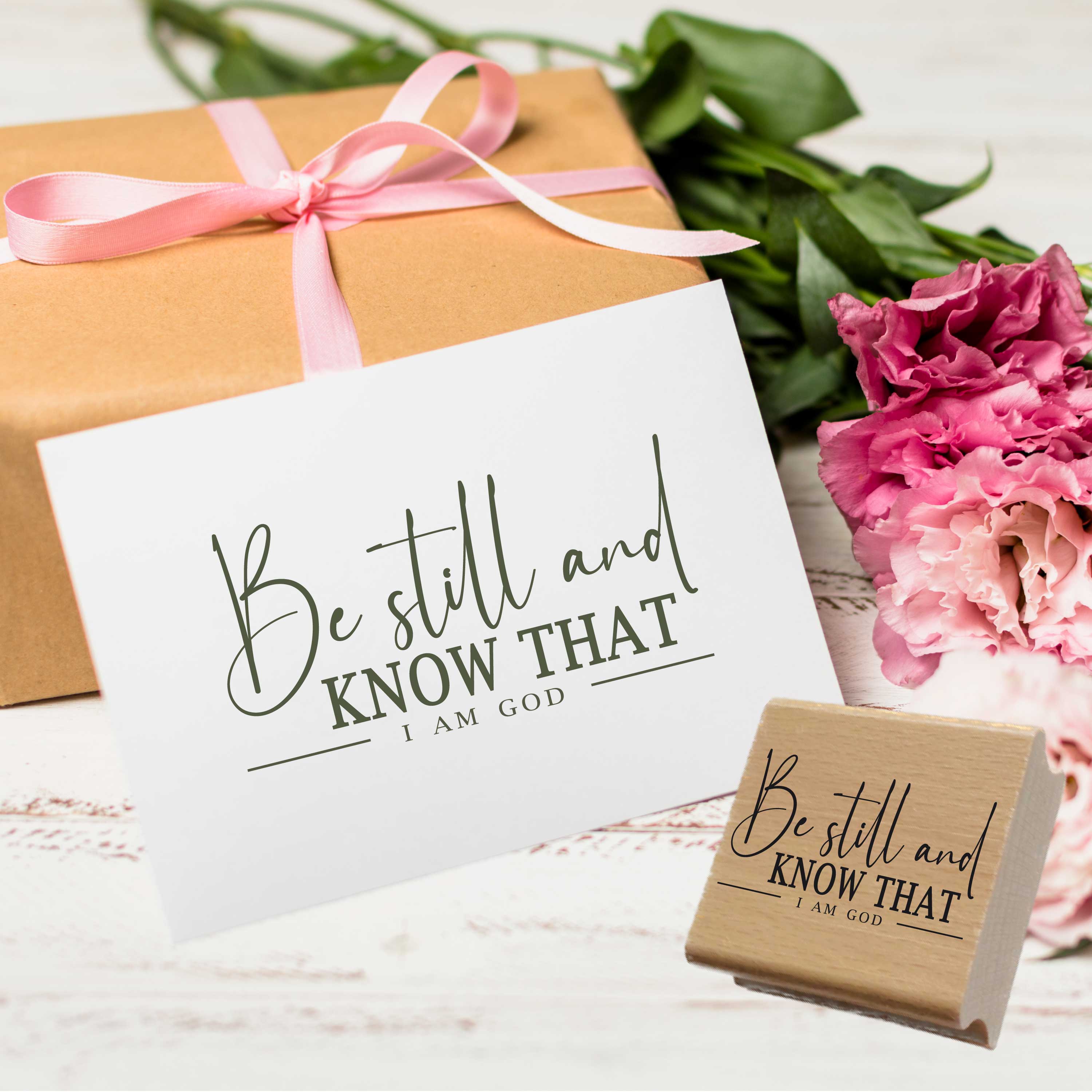 Segensstempel "Be still and know that I am God" Christlicher Stempel für Karten, Journaling & Geschenke