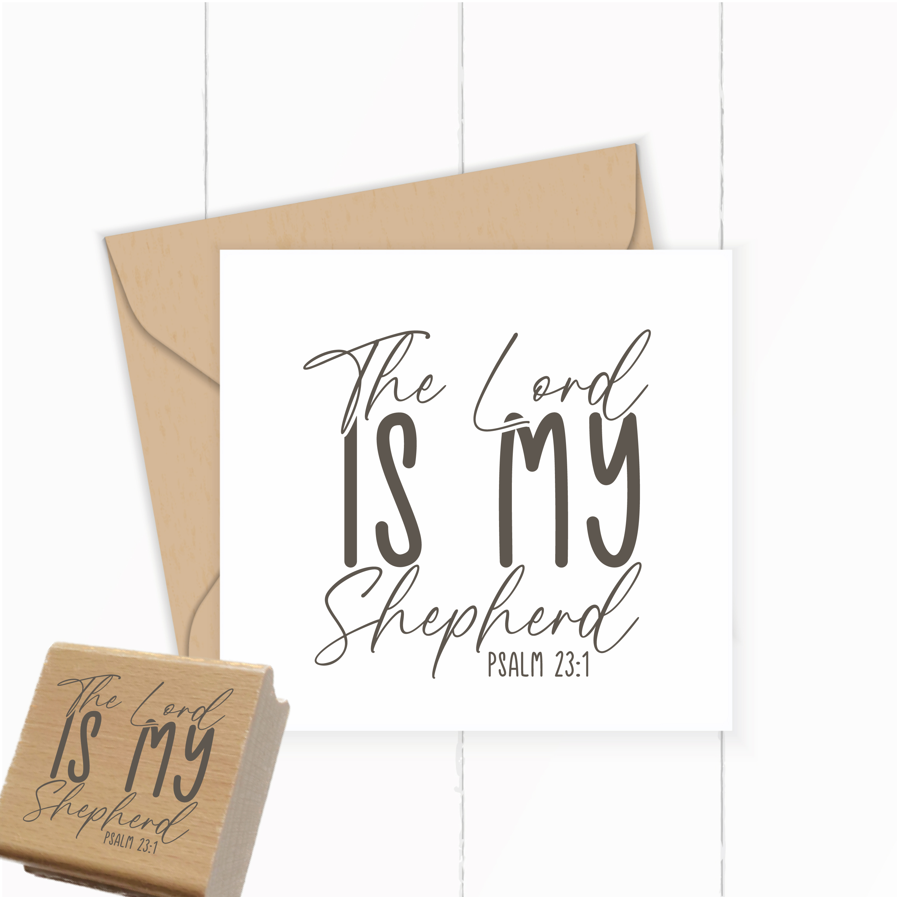 Hochwertiger Stempel "The Lord is my Shepherd" | Bibelvers Psalm 23
