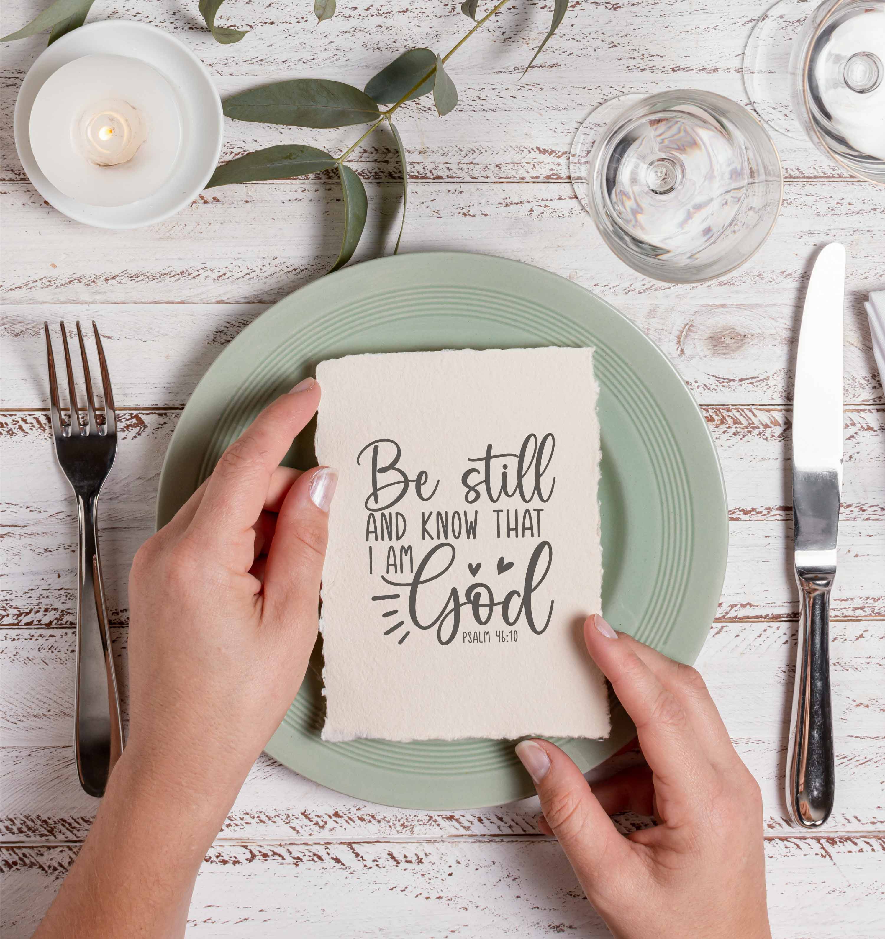 Hochwertiger Stempel "Be still and know that I am God" Psalm 46:10 | Holzstempel oder Selbstfärber