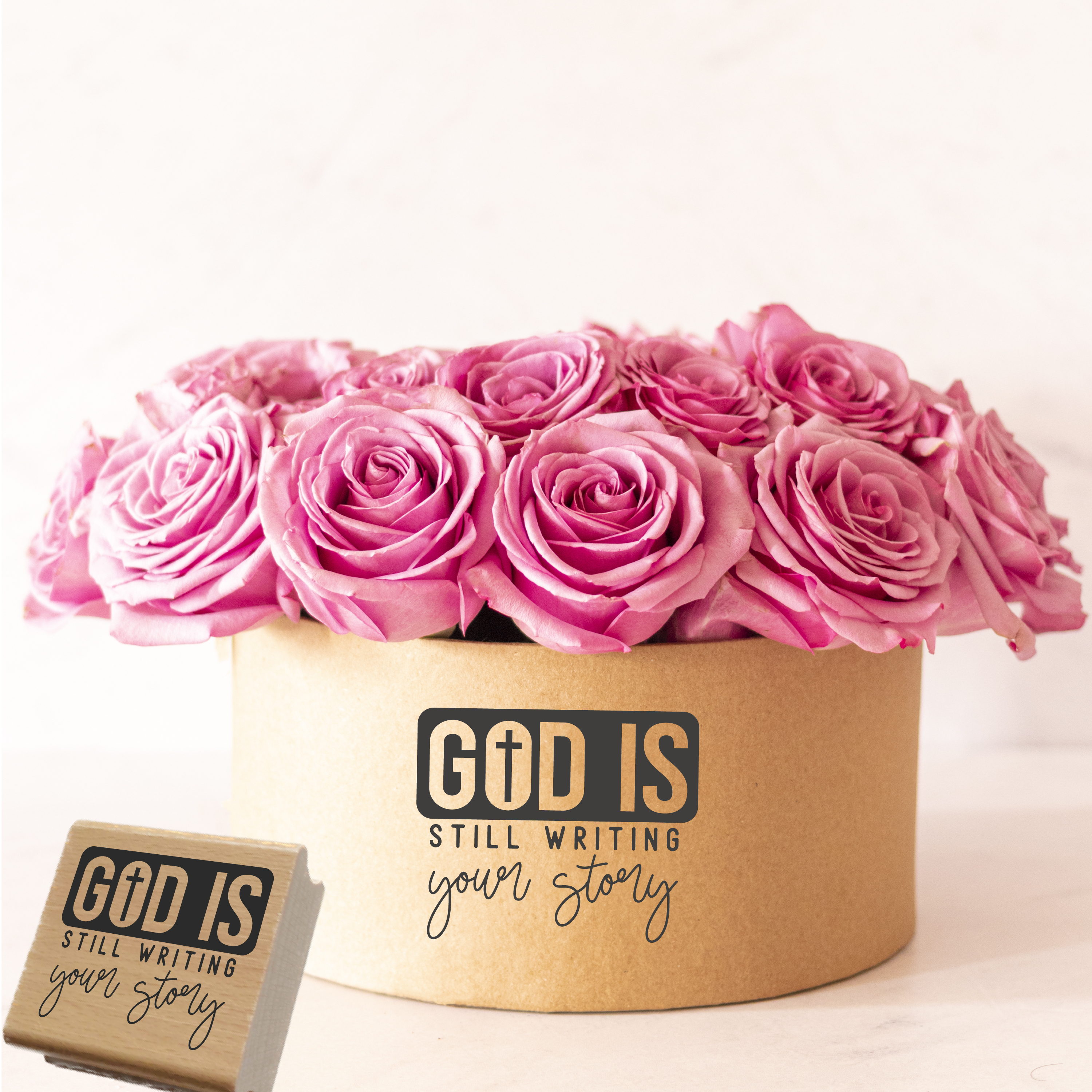 Hochwertiger Stempel "God is still writing your story" | Holzstempel oder Selbstfärber