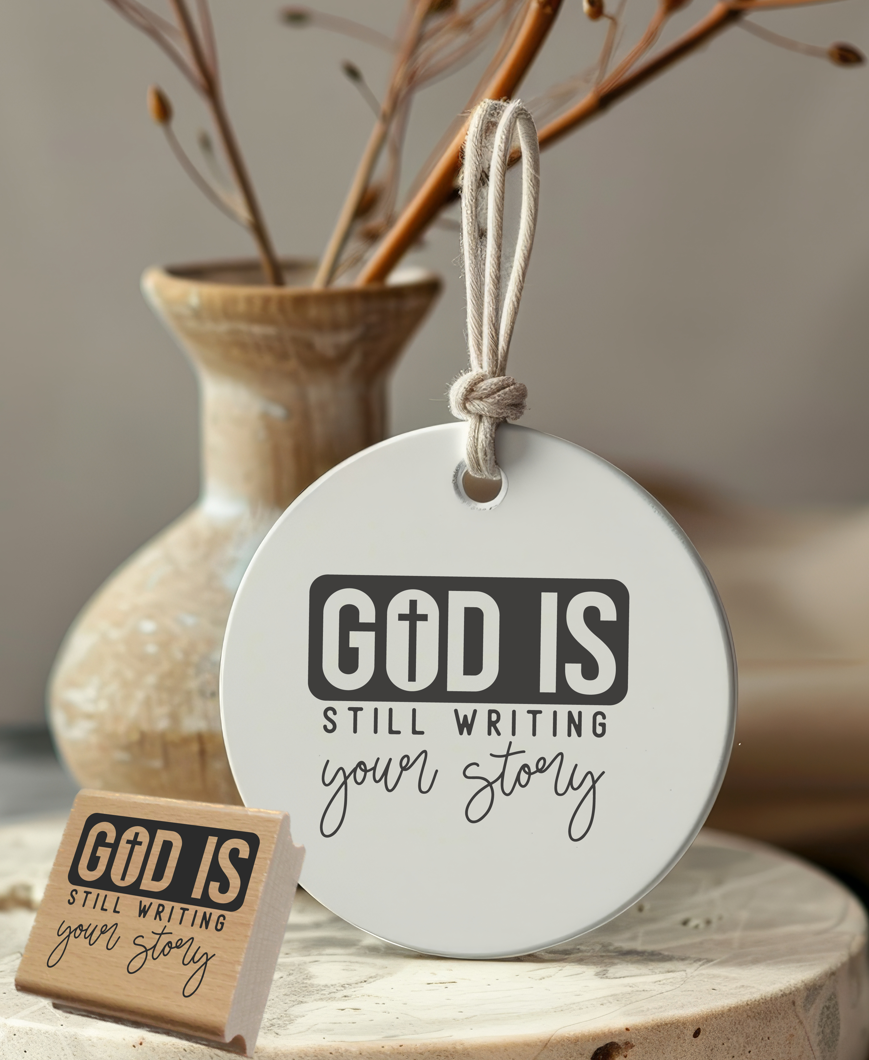 Hochwertiger Stempel "God is still writing your story" | Holzstempel oder Selbstfärber