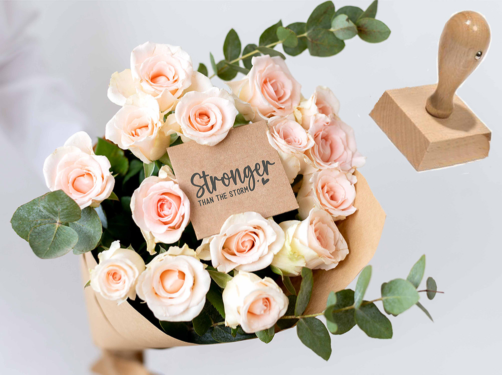 Hochwertiger Stempel "Stronger than the storm" | Mutmacher & Kraftspender | Holzstempel oder Selbstfärber
