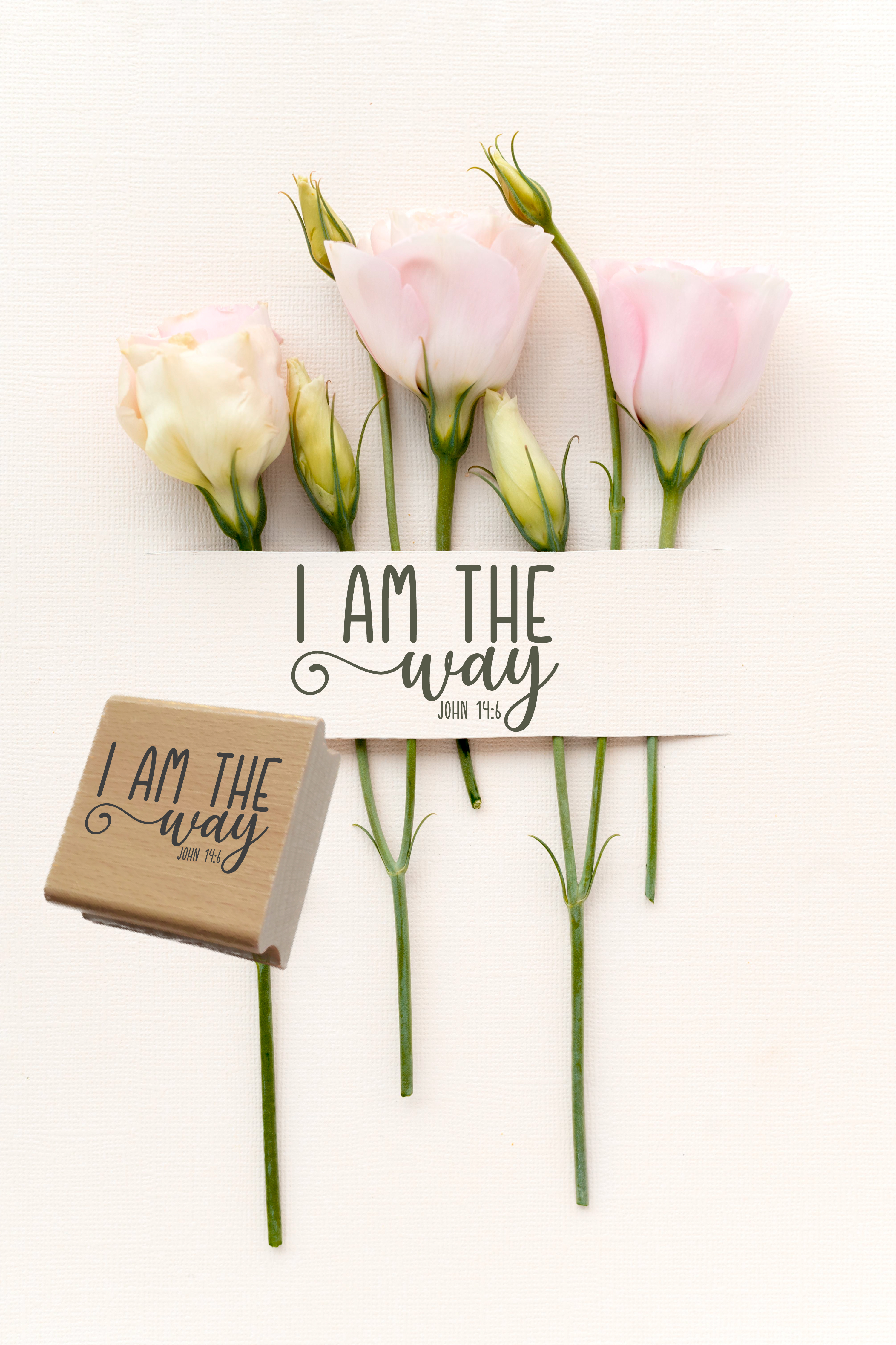 Hochwertiger Stempel "I am the way" JOHN 14:6 | Mutmacher & Kraftspender | Holzstempel oder Selbstfärber