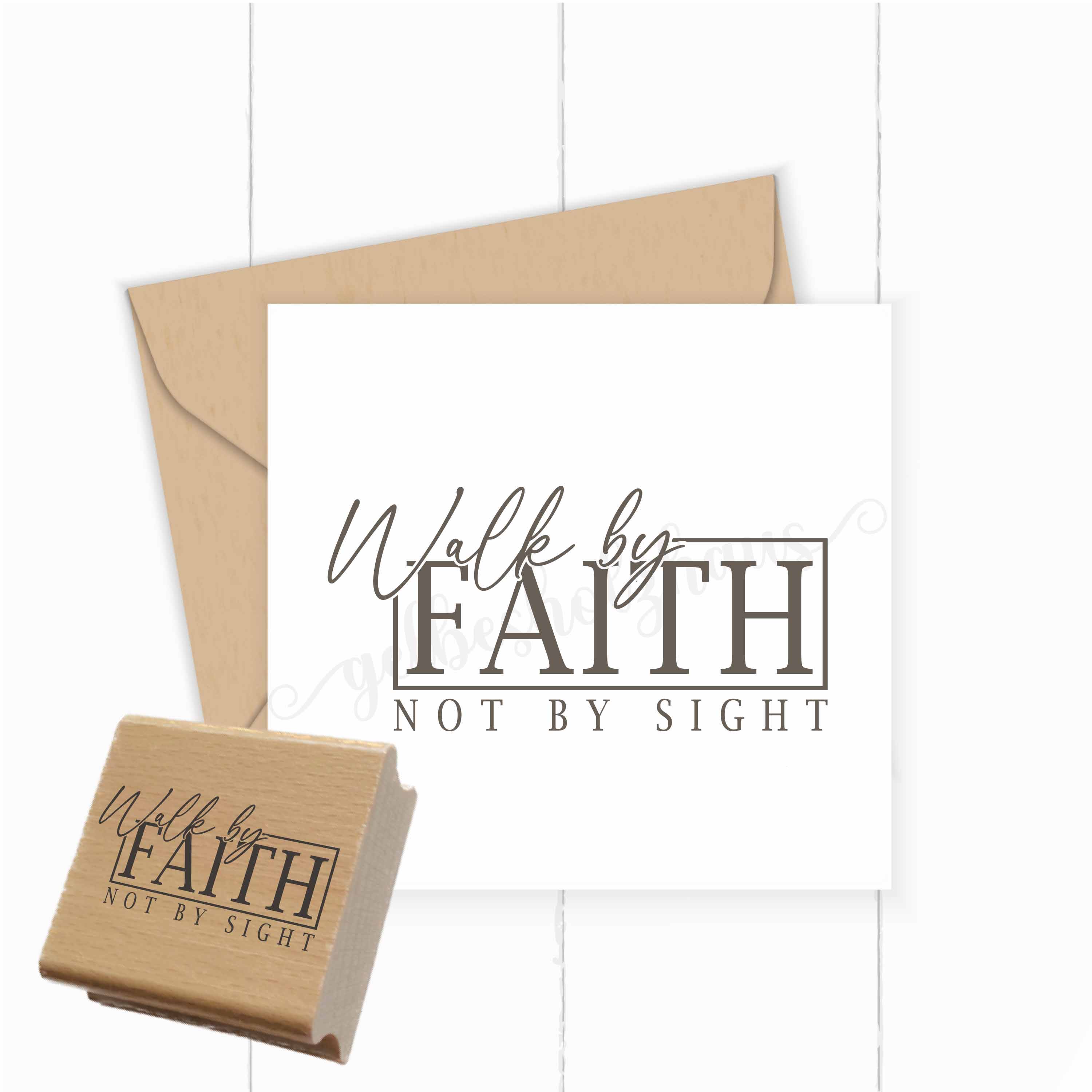 Stempel "Walk by FAITH not by sight" | Christliches Motiv für Karten & Journaling | Holzstempel oder Selbstfärber
