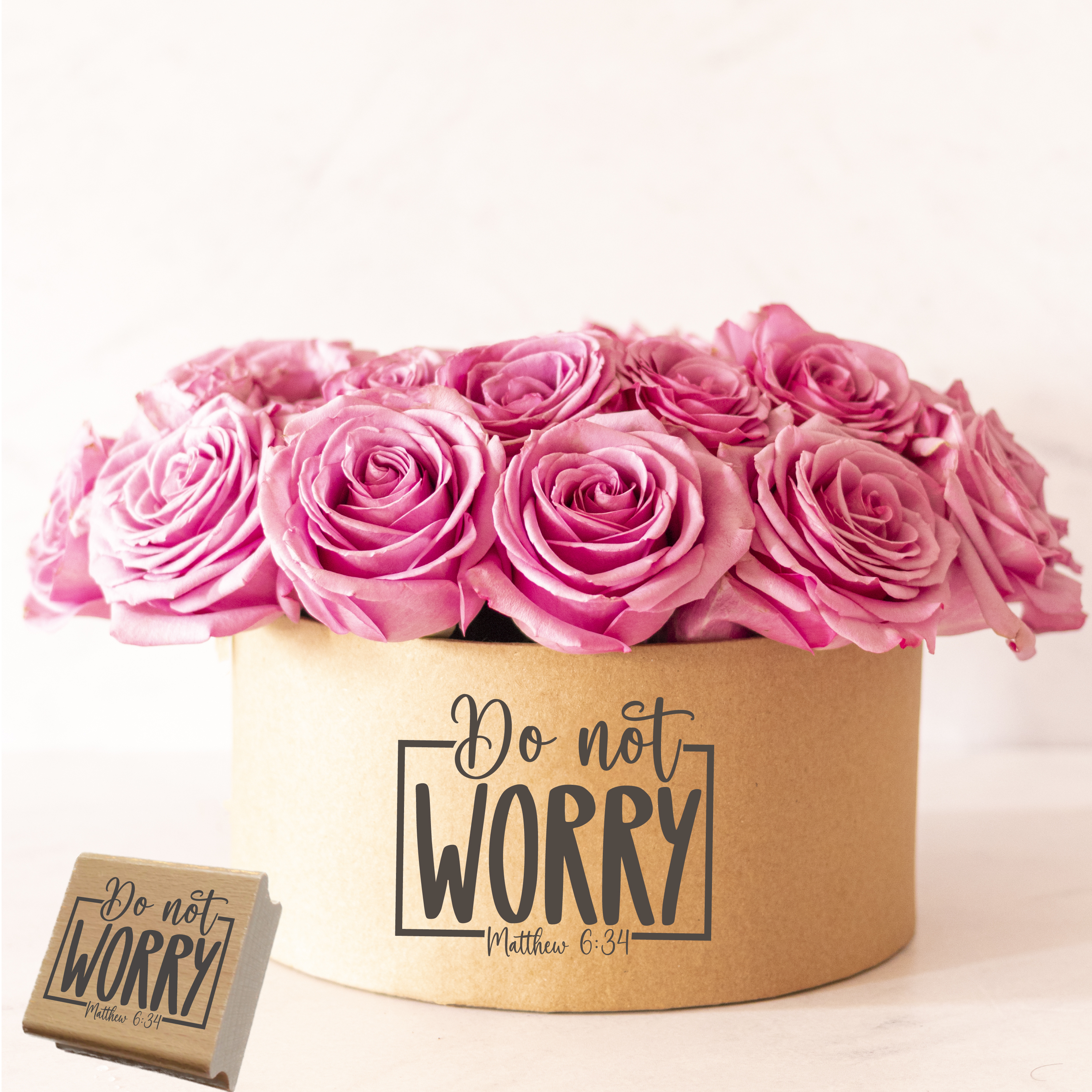 Stempel "Do not WORRY" Matthäus 6:34 | Christlicher Motivstempel für Gelassenheit