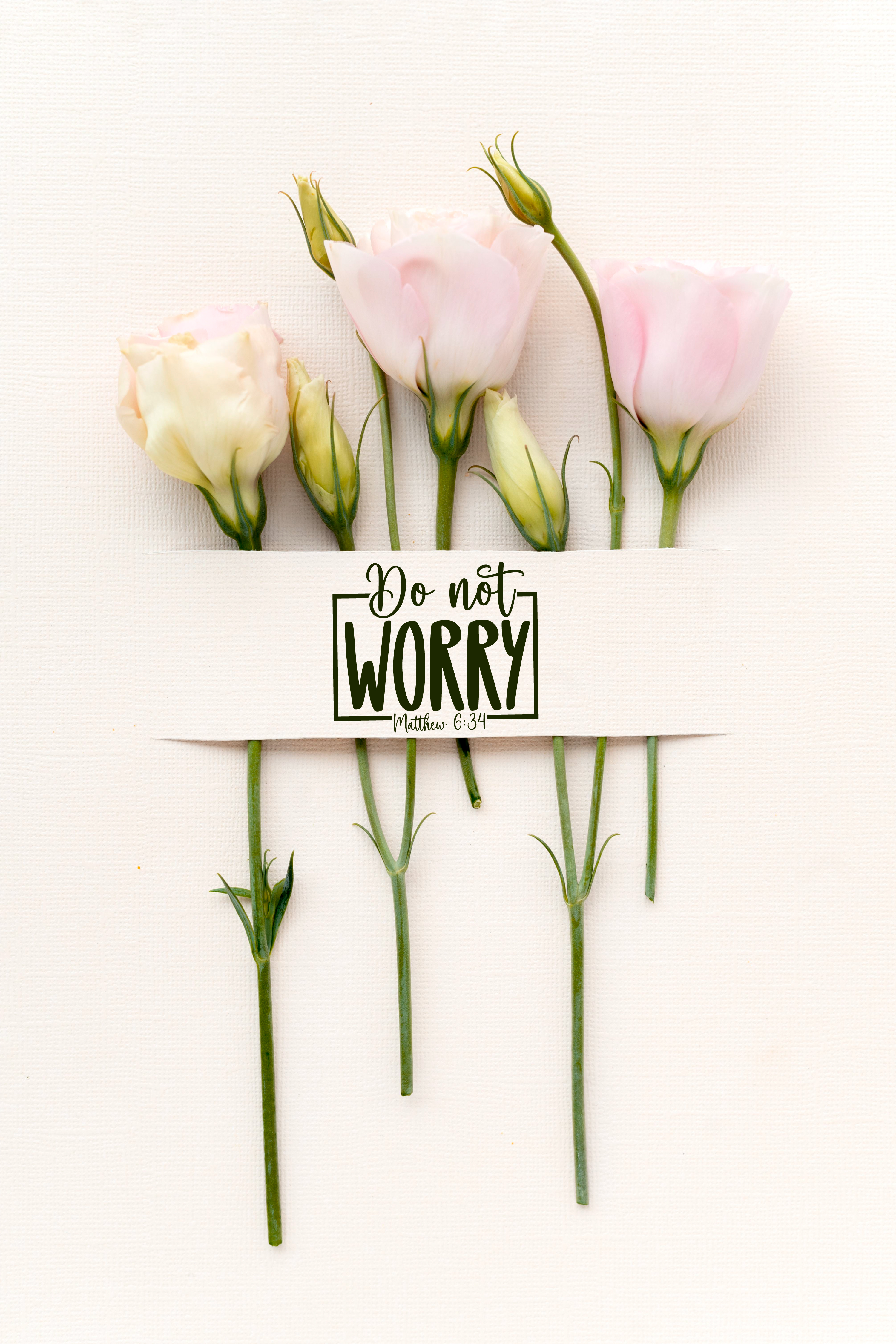 Stempel "Do not WORRY" Matthäus 6:34 | Christlicher Motivstempel für Gelassenheit