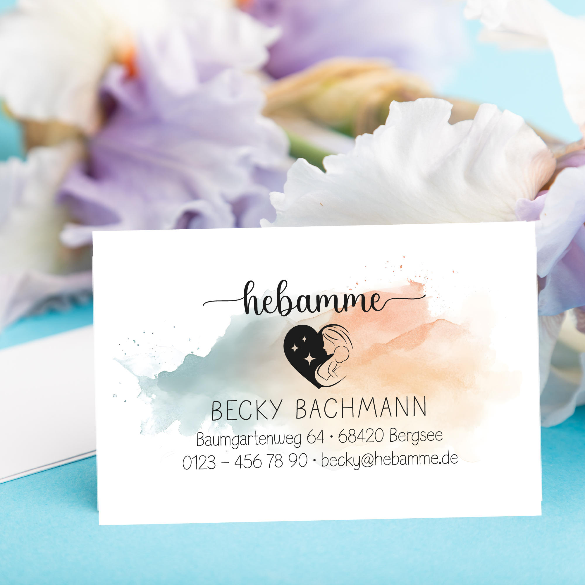 Visitenkarten passend zum Stempel-Design "Becky" | beidseitig bedruckt