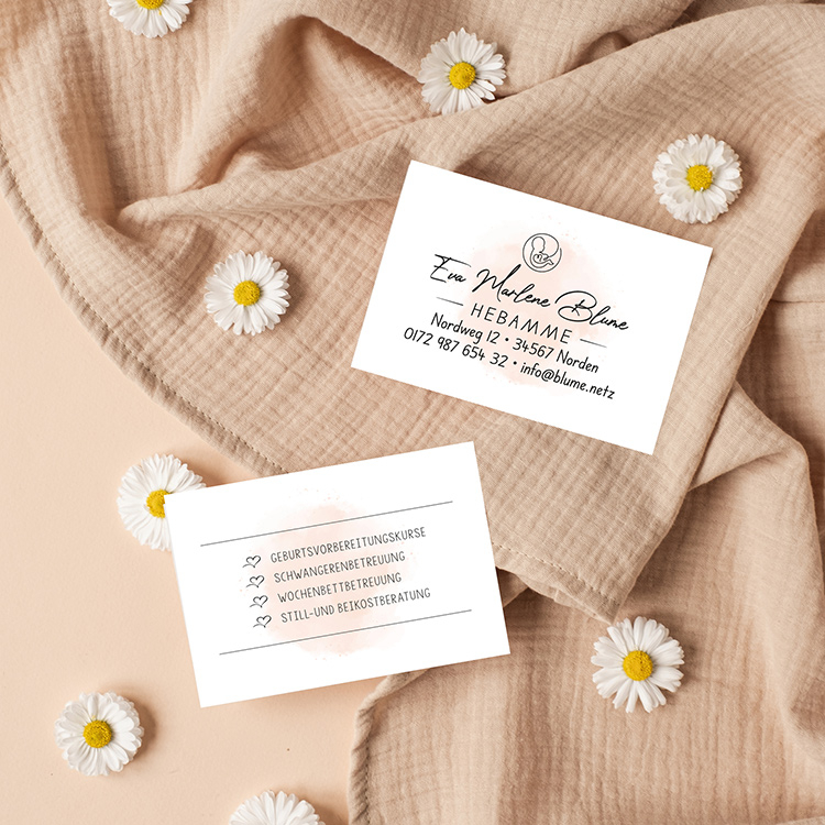 Visitenkarten passend zum Stempel-Design "Marlene" | beidseitig bedruckt