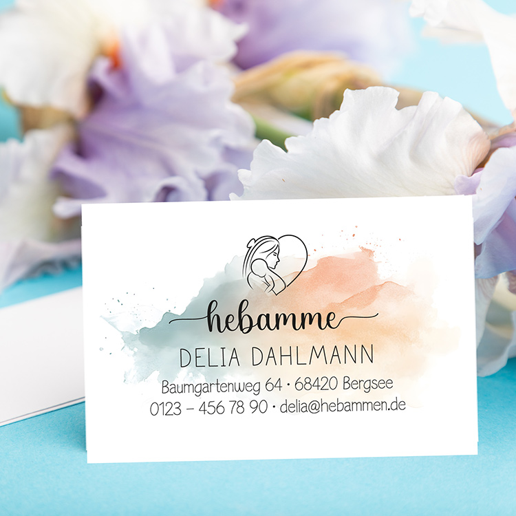 Visitenkarten passend zum Stempel-Design "Delia" | beidseitig bedruckt