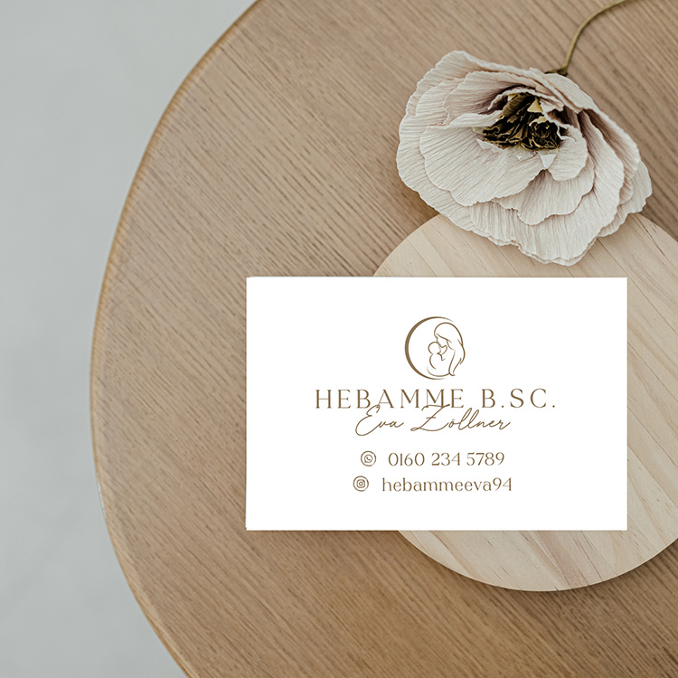 Premium Visitenkarten beidseitig matt "Eva" | Design passend zu deinem Stempel