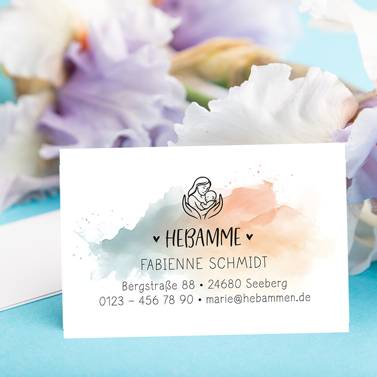 Exklusive Visitenkarten im Stempel-Design "Fabienne" | Elegante Papeterie 350g Offset matt