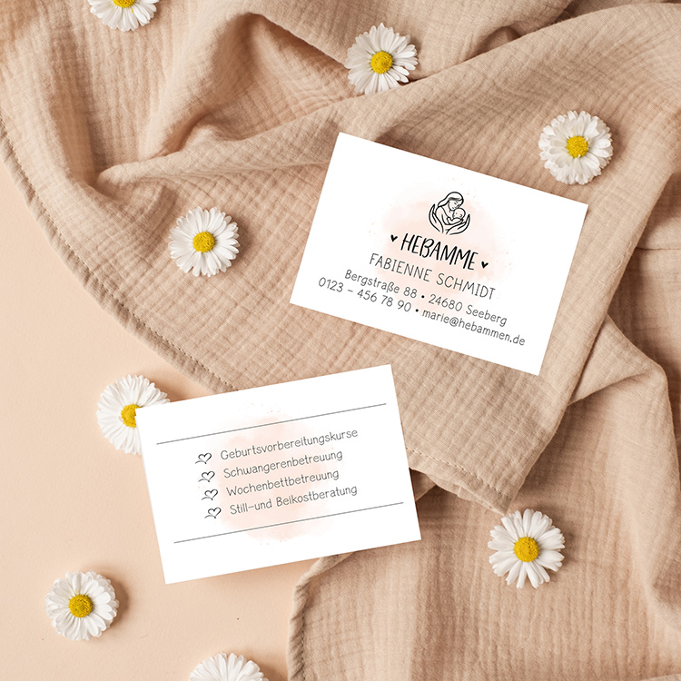 Exklusive Visitenkarten im Stempel-Design "Fabienne" | Elegante Papeterie 350g Offset matt