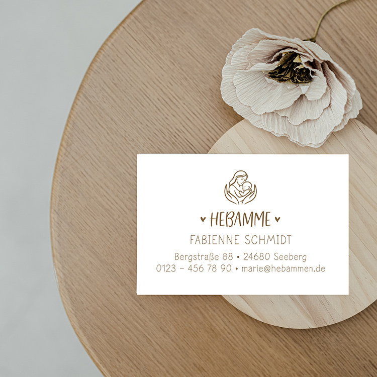 Exklusive Visitenkarten im Stempel-Design "Fabienne" | Elegante Papeterie 350g Offset matt