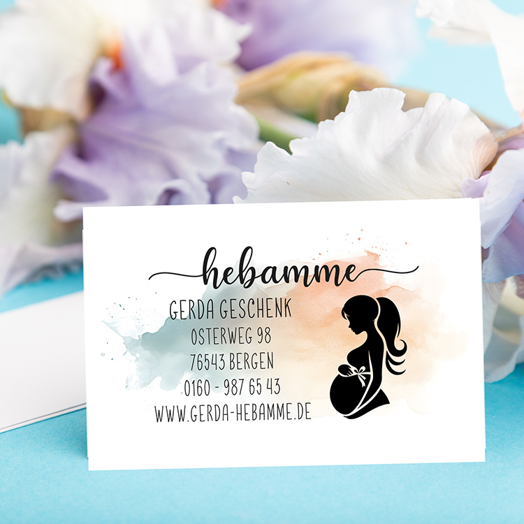 Visitenkarten Hebamme & Doula "Gerda" | Mattes Premium 350g matt Papier für Geburtsbegleitung 